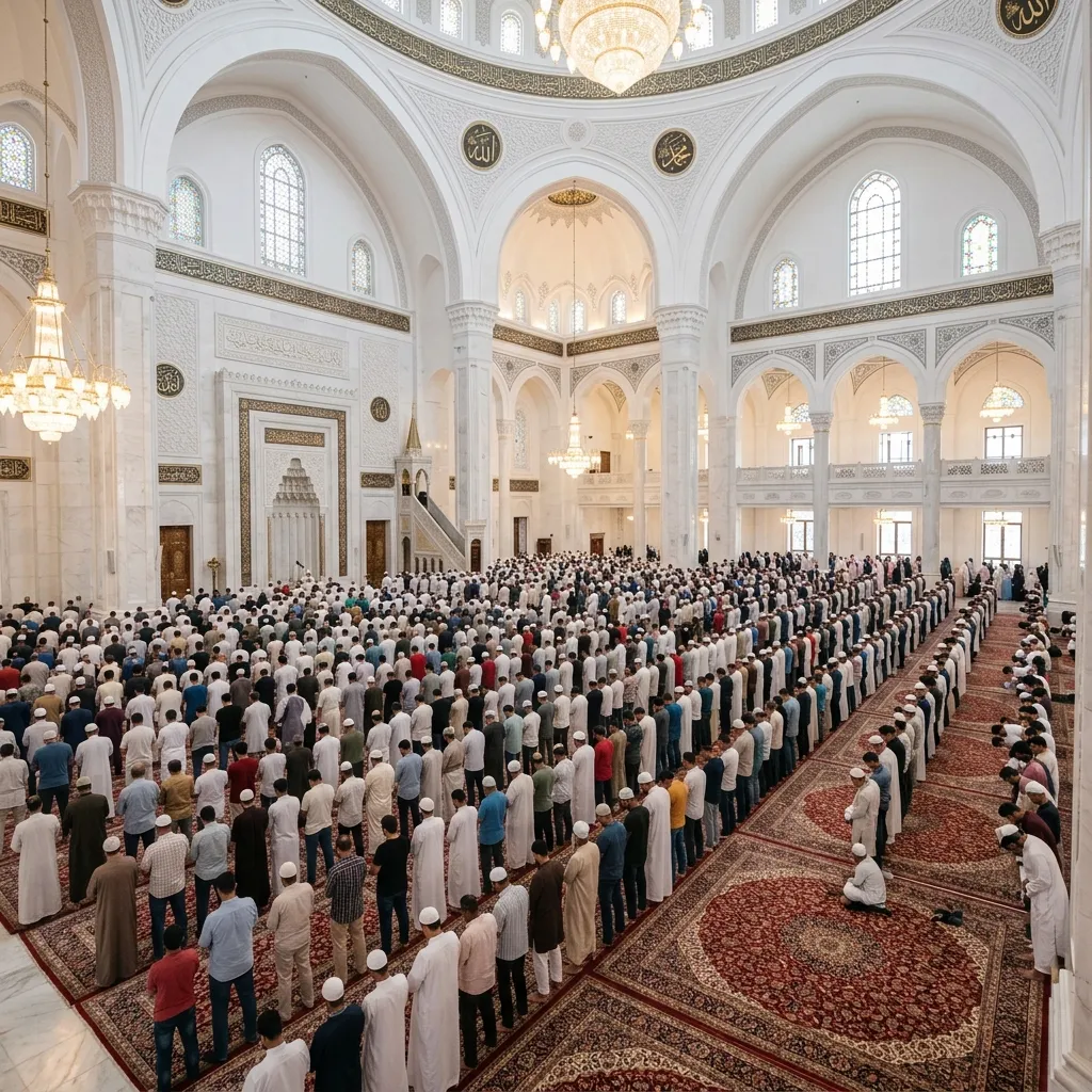 Suasana jamaah saat Sholat Jumat di Masjid Al-Hakim